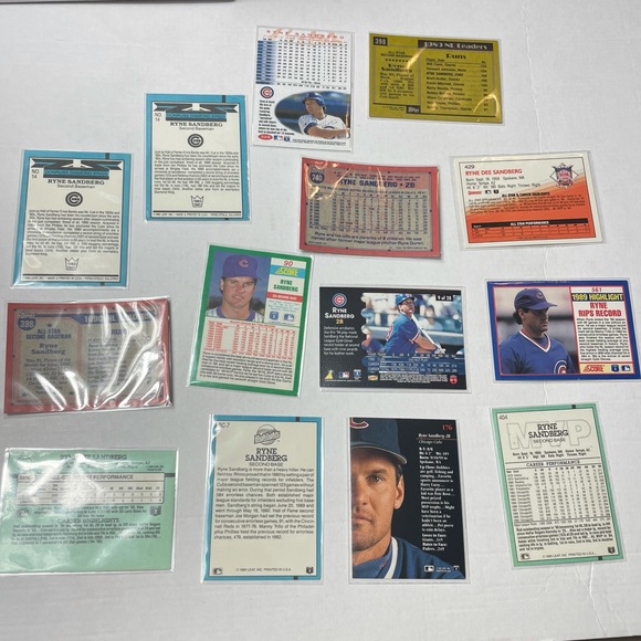 Ryne Sandberg Lot 🔥 14 Baseball Cards Lot Vintage Card Collection - Picture 6 of 8